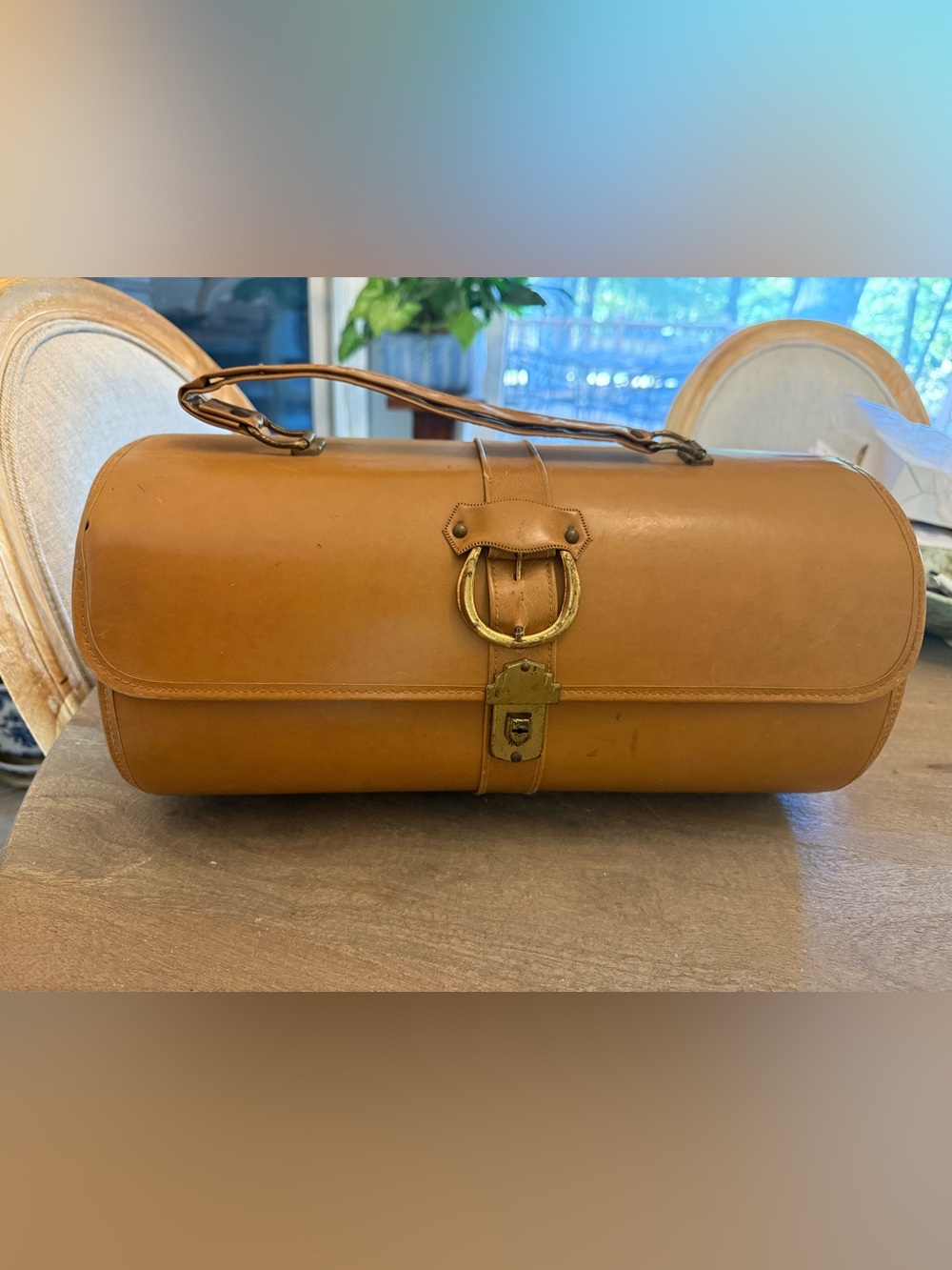 Antique Leather Lawn Bowls Case Barrel Bag Vintage Sporting Decor